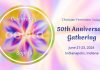 Christian Feminism Today 50th Anniversary Gathering Logo on a colorful background. Also says June 21-23, 2024 in Indianapolis, Indiana.