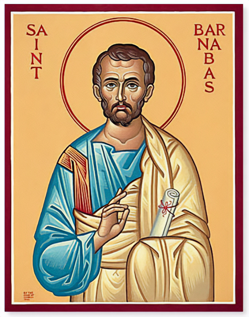 A graphic representing the early apostle and bishop, Barnabas.