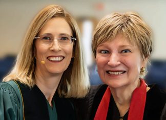 A photo of Dr. Kendra Weddle and Rev. Dr. Jann Aldredge-Clanton at Northaven United Methodist Church in Dallas